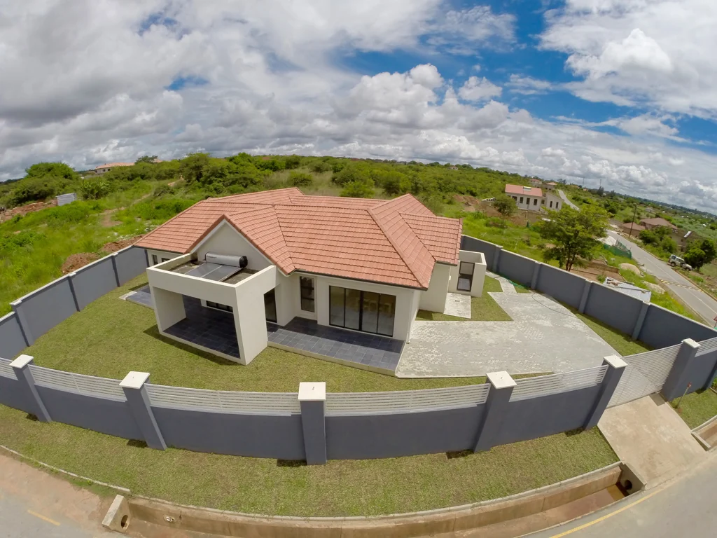 Aerial view of a completed Synergy residence at Roma Park